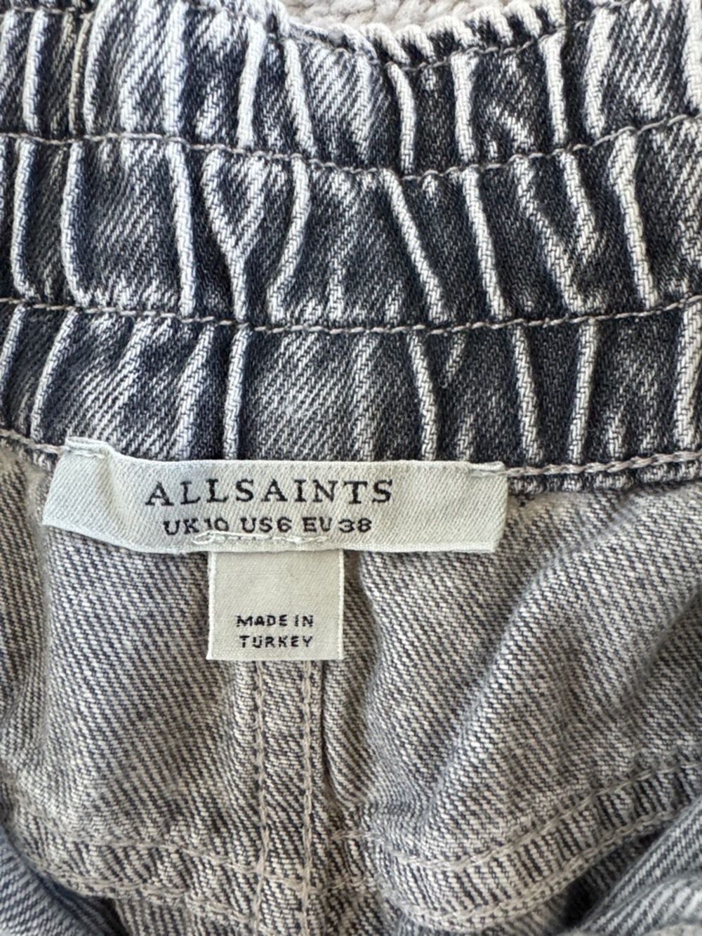 All Saints Women’s  Relaxed Gray Acid-Wash Jeans - Picture 2 of 8